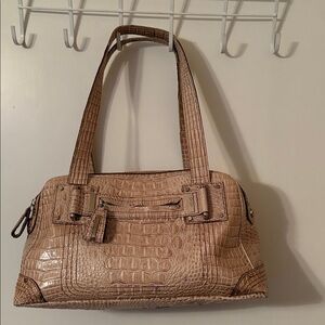🎄Jessica Simpson Crocodile Embossed Tan Handbag